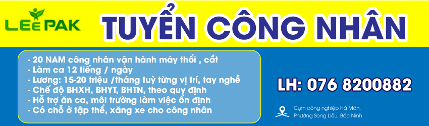 Lee Part tuyển Tuyển dụng công nhân